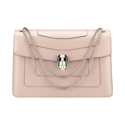 BVLGARI Serpenti Forever Телячья кожа Змеиная голова Сумка Сумка Сумка через плечо Женская Розовая