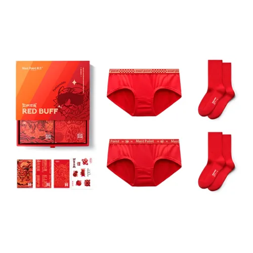 Mast Point Gift Box Set Счастливый красный с Тигр Цветочный Женские Боксеры
