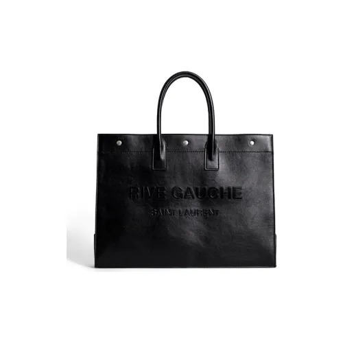 SAINT LAURENT Rive Gauche Коровья кожа Тоут Сумка Сумка для покупок Сумка Большая Унисекс Черная