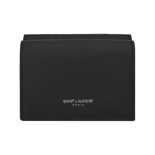 SAINT LAURENT Телячья кожа Кошелек Маленький Мужской Черный