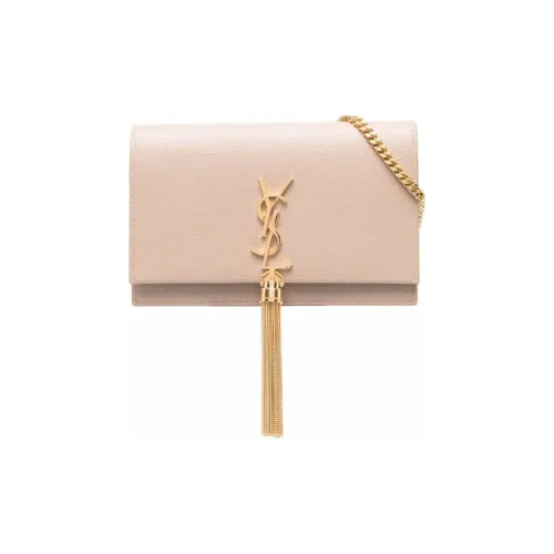 SAINT LAURENT Kate Коровья кожа кисточка кошелек сумка через плечо сумка женский бежевый