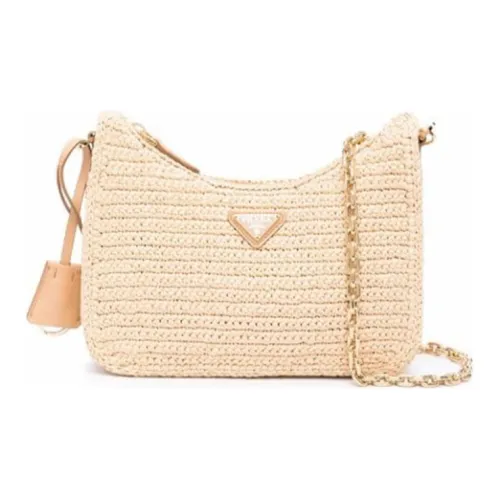 PRADA RE Edition Солома Сумка через плечо Женская Светлый Умбра