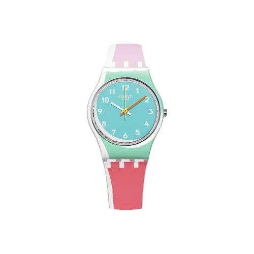 SWATCH Original Collection Кварцевый механизм Женские часы 25 мм Синий циферблат Пластиковый корпус Часы Силиконовый ремешок