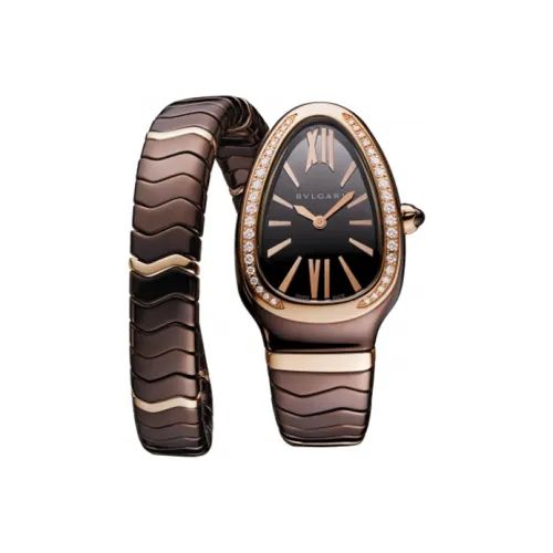 BVLGARI Serpenti Series Женские часы Кварцевый механизм Керамика Ремешок 35 мм Черный циферблат