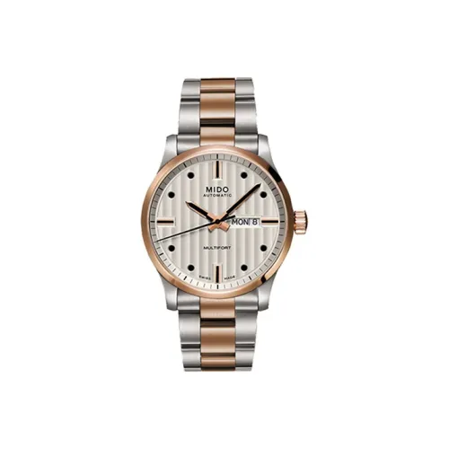 MIDO Helm Автоматический Механический Механизм Мужские Часы Часы 38 мм Серебристый Циферблат PVD Покрытие Корпус Часов