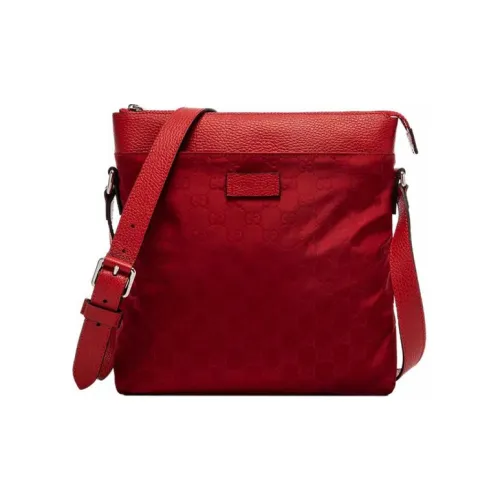 GUCCI Нейлон с кожаными вставками сумка через плечо мужская красная