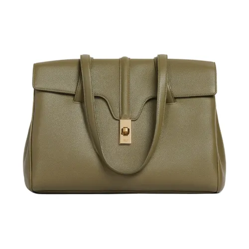 CELINE 16 Soft Коровья кожа текстильная сумка сумка через плечо женская конфетный цвет оливково-зеленый