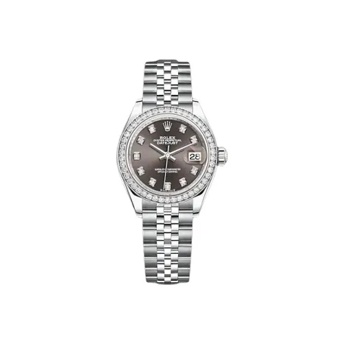 ROLEX Женская одежда Log Series Автоматический механический механизм Женские часы 28 мм Кофейный циферблат Часы с корпусом из Oystersteel