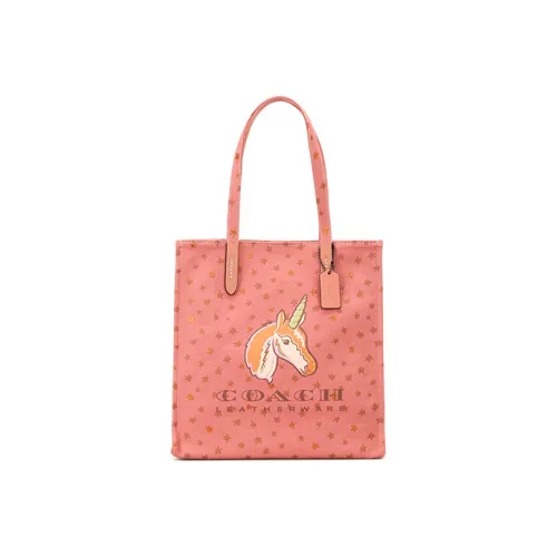 COACH Recycled Tote Холст Тоут Сумка Сумка для покупок Сумка через плечо Большая Женская Розовая