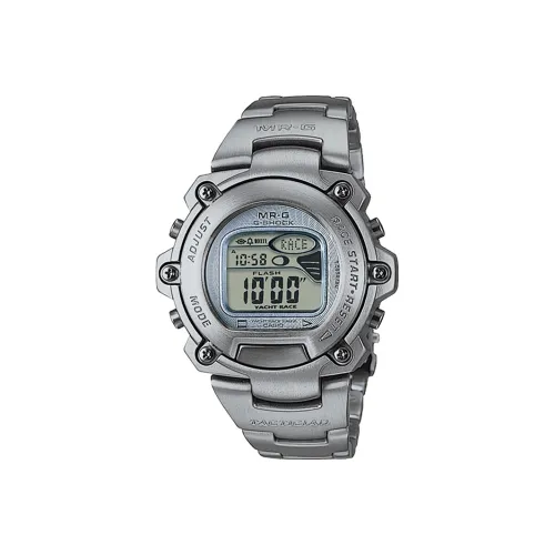 CASIO MR G Series Электронные Механические Часы из Титанового Сплава с Ремешком Серебристый Циферблат Мужские Часы