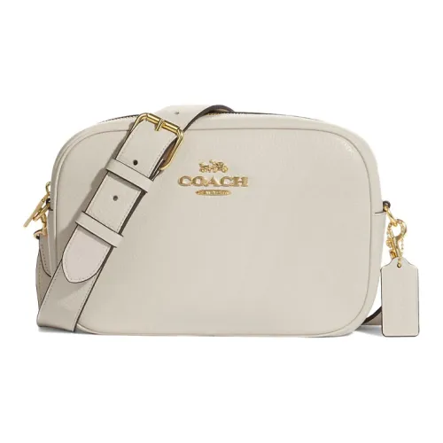 COACH Jamie Песочный Кожа Camera Сумка Сумка через плечо Сумка для ноутбука Средний Женская Белая