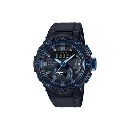 CASIO Солнечный Кварцевый Механизм Мужские Часы Steel Collection Dual Display Disk 49,4 мм Черные