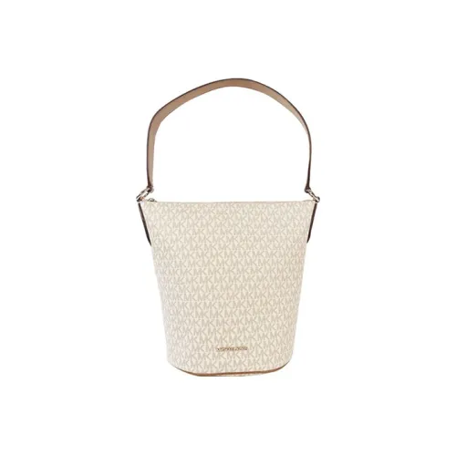 MICHAEL KORS MK Brooke Покрытый холст Ведрообразная сумка Сумка Сумка через плечо Средняя Женская Ваниль
