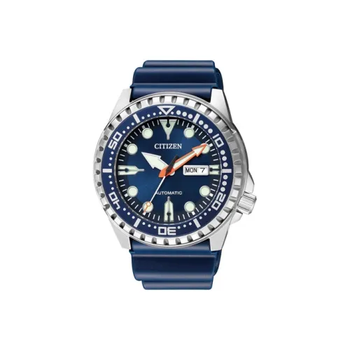 CITIZEN Автоматический Механический Механизм Резиновый Ремешок Часы Мужские Синий Циферблат