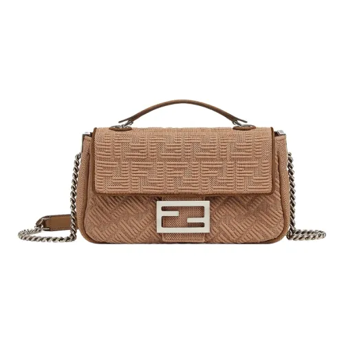 FENDI Baguette Кожа Багетная Сумка Сумка Сумка через плечо Сумка через плечо Средняя Женская Бежевая