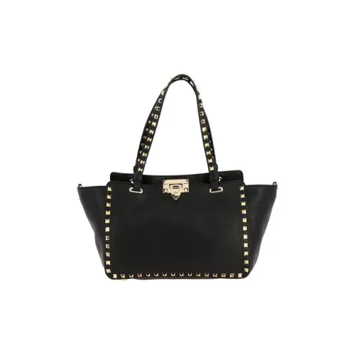 Valentino Rockstud Сумка Tote из коровьей кожи сумка среднего размера женская черная