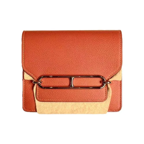 HERMES Roulis Evercolor Кожа Сумка через плечо Женская Оранжевая Желтая