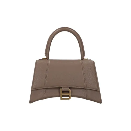 Balenciaga HOURGLASS Телячья кожа с рельефом Сумка Hourglass Маленькая Женская Молочно-чайный