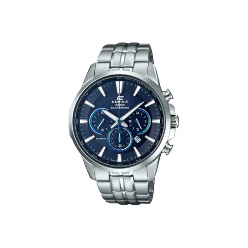 CASIO Edifice Collection Солнечный Кварцевый Механизм Часы Мужские Синий Циферблат