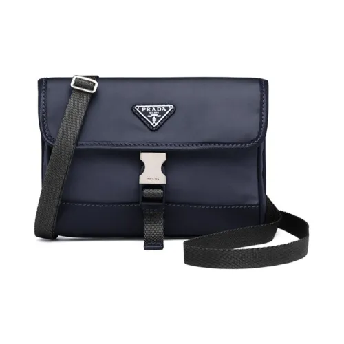 PRADA RE Нейлон Переработанный нейлон And Saffiano Кожа Чехол для телефона Мужской Синий