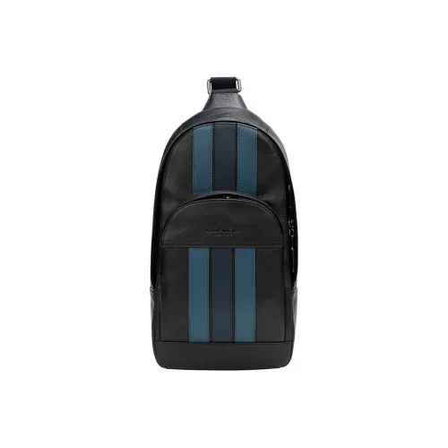 COACH Houston Кожа Сумка через плечо Sling Сумка Средний Мужской Черный