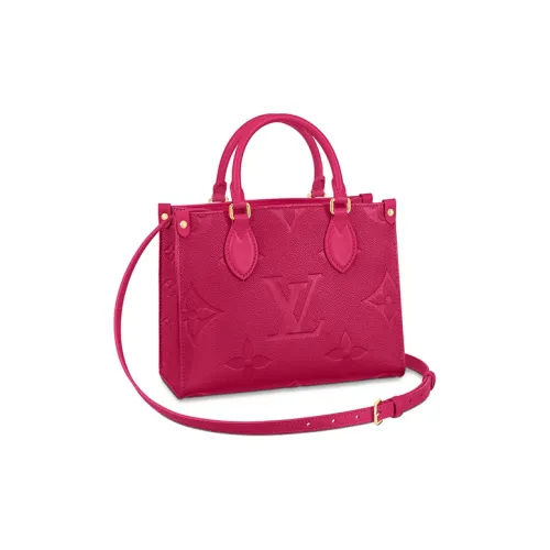 LOUIS VUITTON ONTHEGO Коровья крупнозернистая кожа Одно плечо Сумка Женская Радужный Розовый