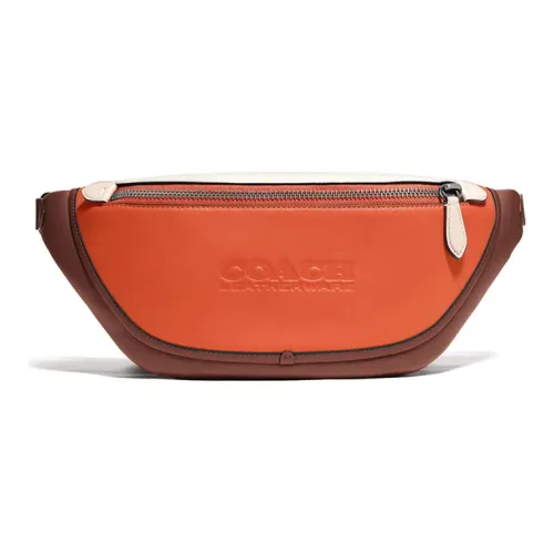 COACH League Коровья кожа Сумка через плечо Слинг-сумка Сумка на пояс Большая Мужская Оранжевая Желтая