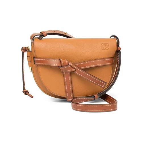 LOEWE Gate Мягкая крупнозернистая текстура коровьей кожи бант сумка через плечо клатч сумка на плечо женский карамель