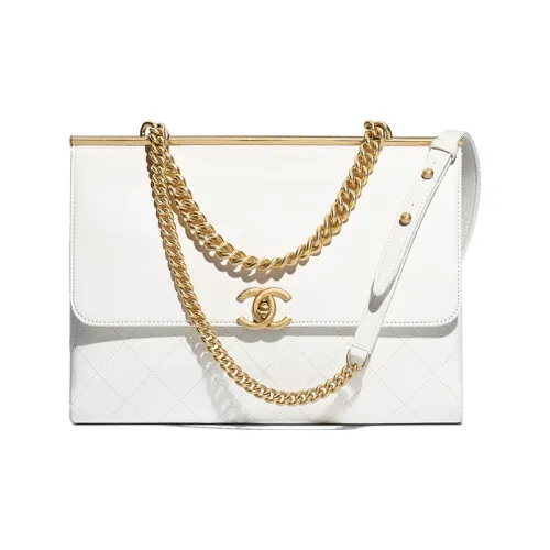 CHANEL Trendy cc Овечья кожа Сумка через плечо Сумка Большая Женская Белая