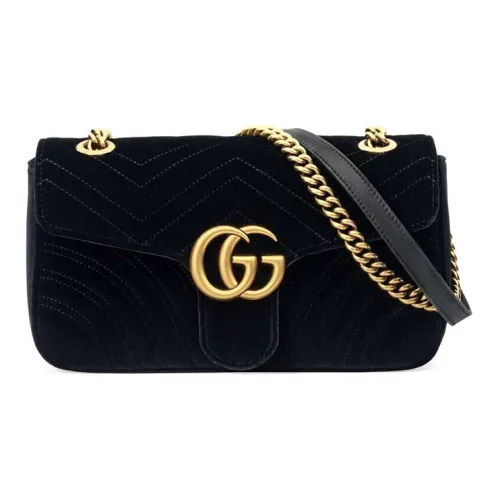 GUCCI GG Marmont Quilted Suede Crossbody Bag Shoulder Bag Women's Black GUCCI GG Marmont Quilted Suede Сумка через плечо Сумка на плечо Женская Черная