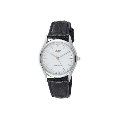 CASIO Standard Series Кварцевый механизм Искусственная кожа Ремешок Часы Мужские Белый циферблат MTP 1094E 7A