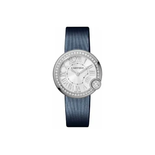 Cartier Часы Ballon Blanc De Cartier 30 Мм, Сталь, Бриллианты, Кожа