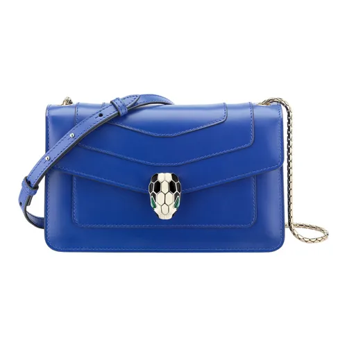 BVLGARI Serpenti Forever Сумка через плечо из коровьей кожи Женская Синяя