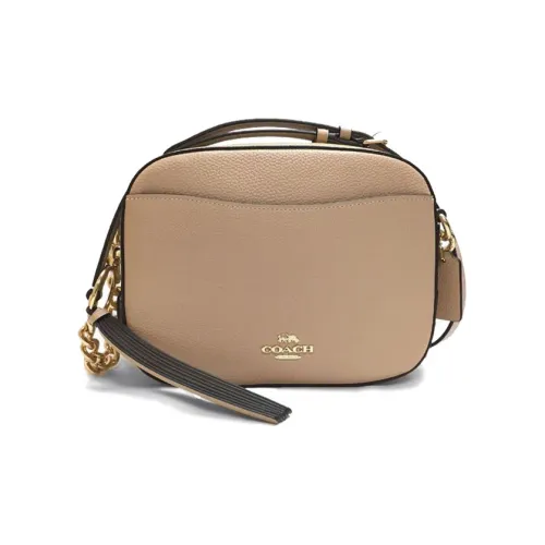 COACH Camera Кожа Сумка через плечо Маленькая Женская Молочно-чайная