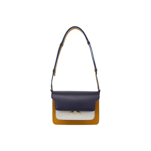 MARNI Основная часть Коровья кожа Аккордеонная сумка Сумка через плечо Женская Синий Желтый