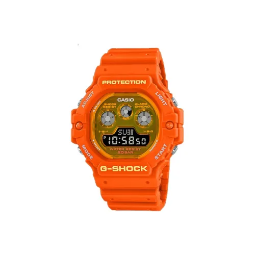 CASIO Кварцевый механизм Смола Ремешок Часы Мужские Апельсин Циферблат часов DW 5900TS 4JF