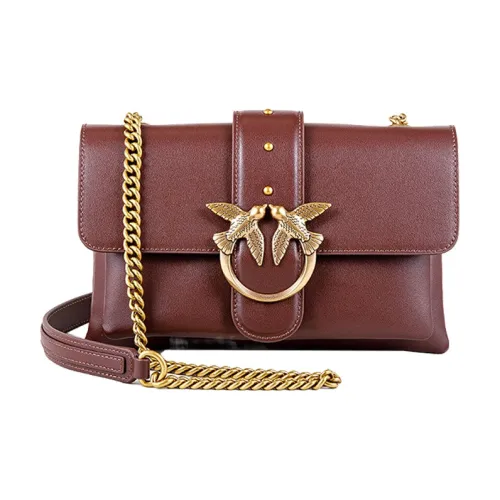 PINKO Сумка из коровьей кожи Bird Сумка Swallow Сумка Сумка через плечо Мини Женская Коричневая