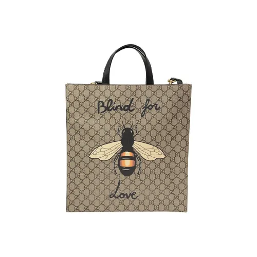 GUCCI Canvas с кожаными вставками тоут сумка для покупок сумка через плечо женская серая