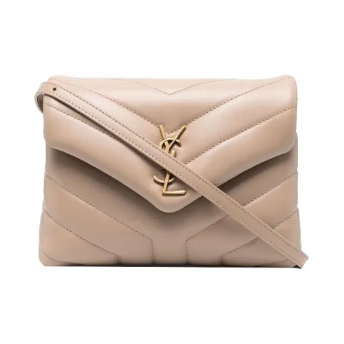 SAINT LAURENT Телячья кожа Клатч Сумка Стандартная Женская Светлый Умбра
