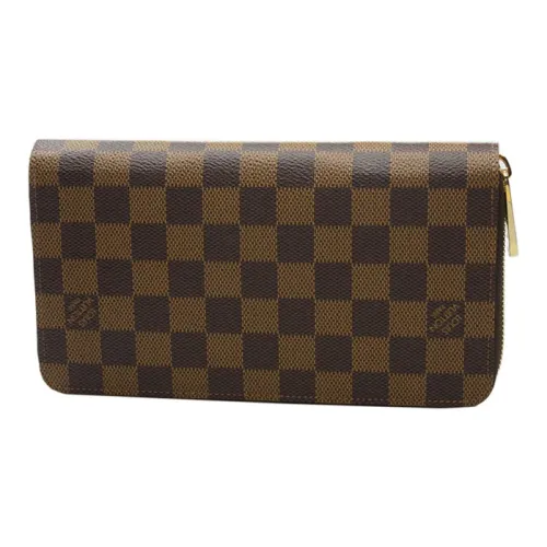 LOUIS VUITTON Zippy Кожа Кошелек Стандартный Мужской Коричневый Шахматный Узор