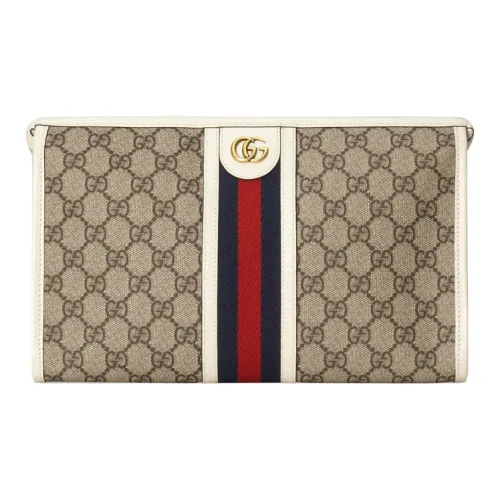 GUCCI Canvas с кожаными вставками сумка для туалетных принадлежностей клатч женский цвет эбеновый белый