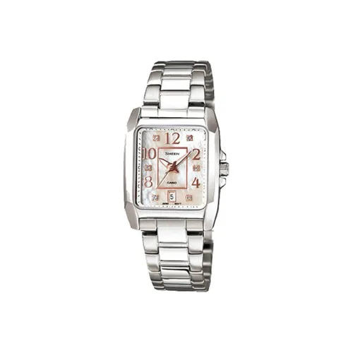 CASIO SHEEN Кварцевый механизм Часы Женские Белый циферблат