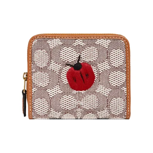 COACH Кошелек Billfold Wallet Ткань Кошелек Женский Коричневый