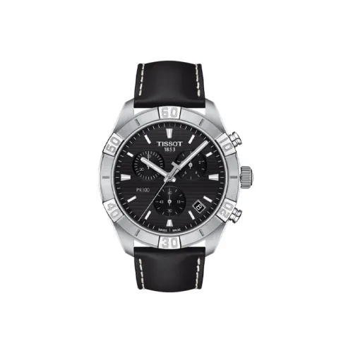 Tissot PR100 Collection Кварцевый механизм Мужские часы Черный циферблат Корпус из нержавеющей стали