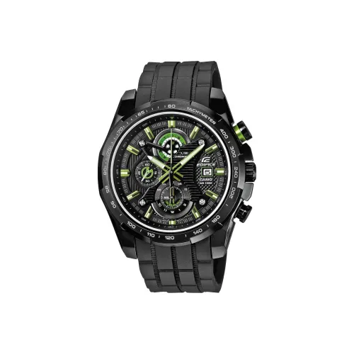 CASIO EDIFICE Кварцевый механизм Резиновый ремешок Часы Мужские Черный циферблат