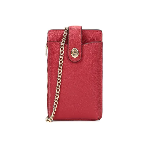 COACH Turnlock Логотип бренда Сумка через плечо Стандартная Женская Красная