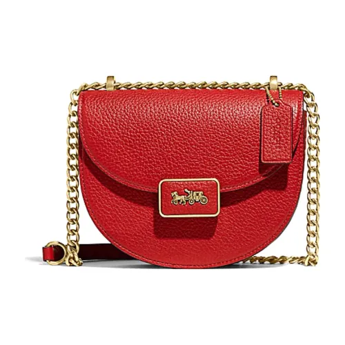 COACH Alie Каменная кожа Седло Сумка Сумка через плечо Маленькая Женская Красная