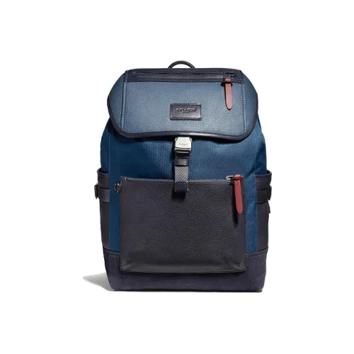 COACH Manhattan Холст и Кожа Рюкзак Большой Мужской Синий