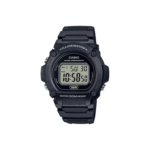 CASIO Standard Series Кварцевый механизм Смольный ремешок Часы Мужские Черный циферблат W 219H 1A