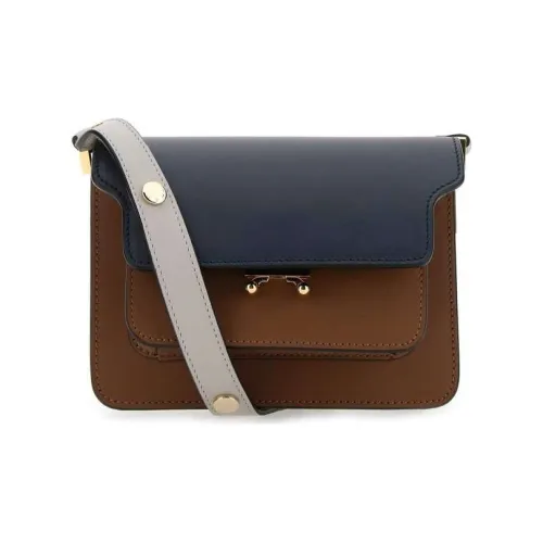Marni Телячья кожа Сумка через плечо Женская Синяя и Коричневая